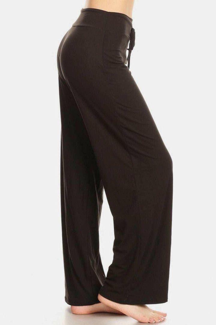 Leggings Depot High Waist Drawstring Wide Leg Pants - The Rogue Daisy