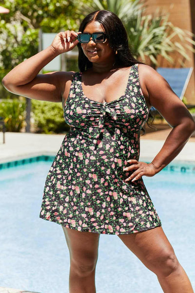 Black Roses Swim Dress