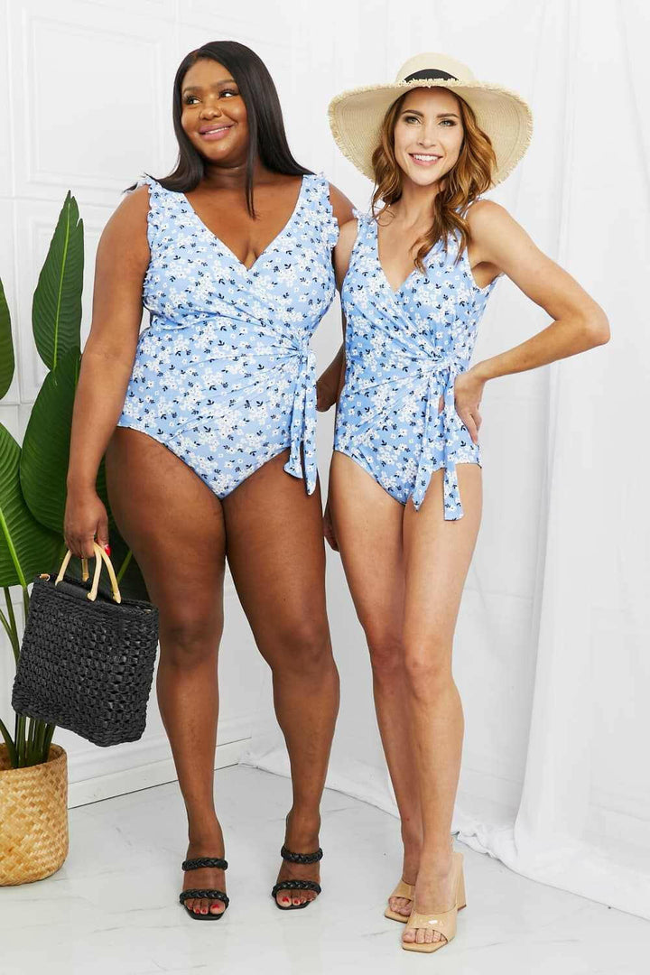 Marina West Swim 'Float On' Faux Wrap One - Piece - Full Size - The Rogue Daisy