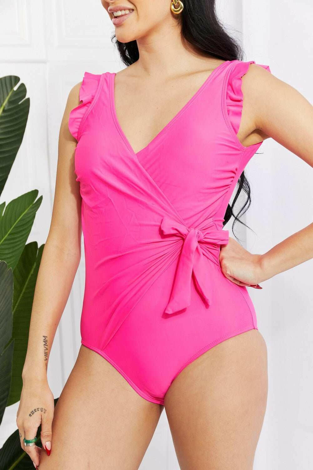 Marina West Swim 'Float On' Faux Wrap One - Piece - Full Size - The Rogue Daisy