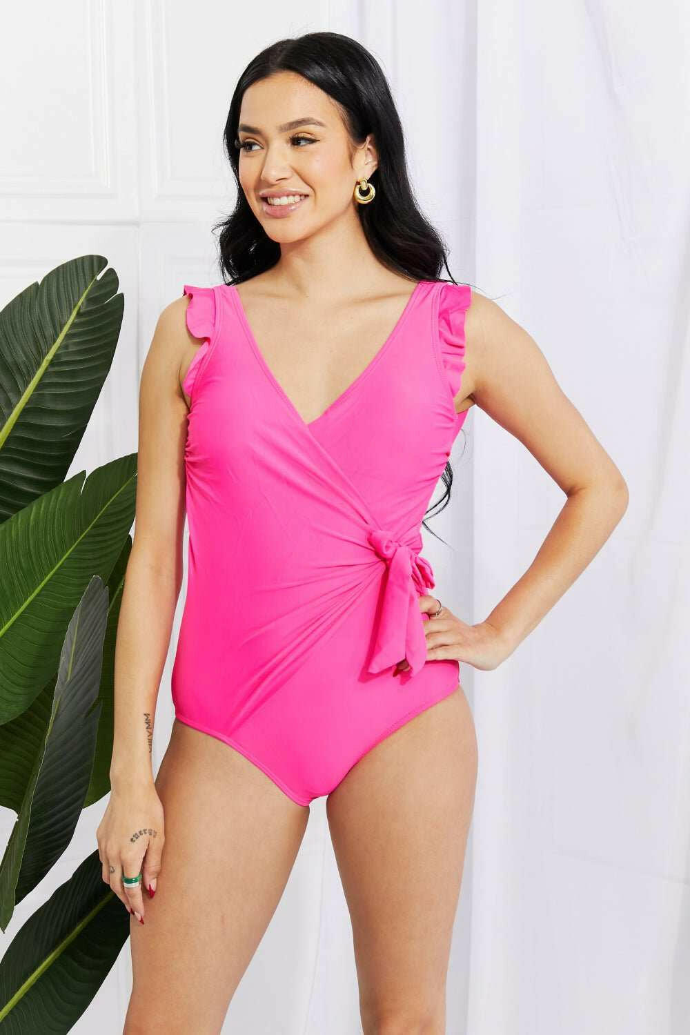 Marina West Swim 'Float On' Faux Wrap One - Piece - Full Size - The Rogue Daisy