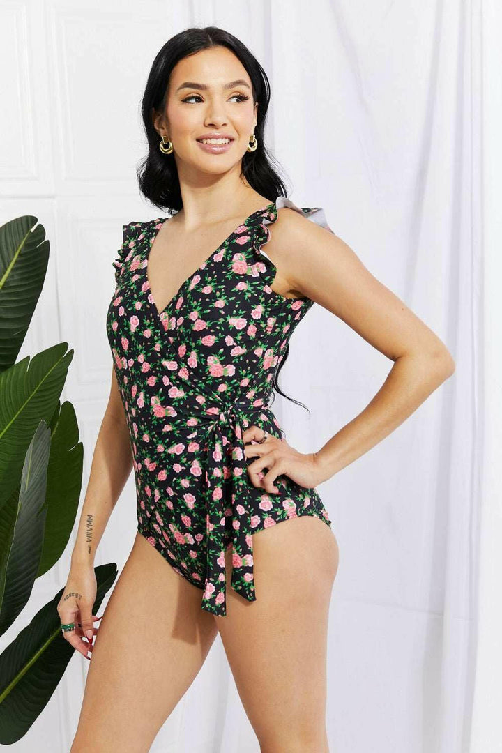 Marina West Swim 'Float On' Ruffle Faux Wrap One - Piece - Full Size - The Rogue Daisy