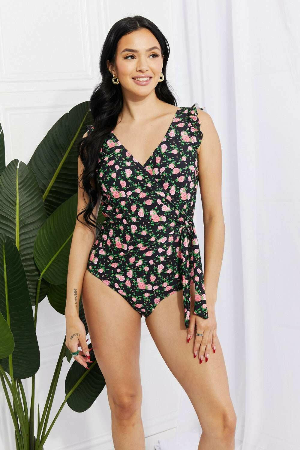 Marina West Swim 'Float On' Ruffle Faux Wrap One - Piece - Full Size - The Rogue Daisy