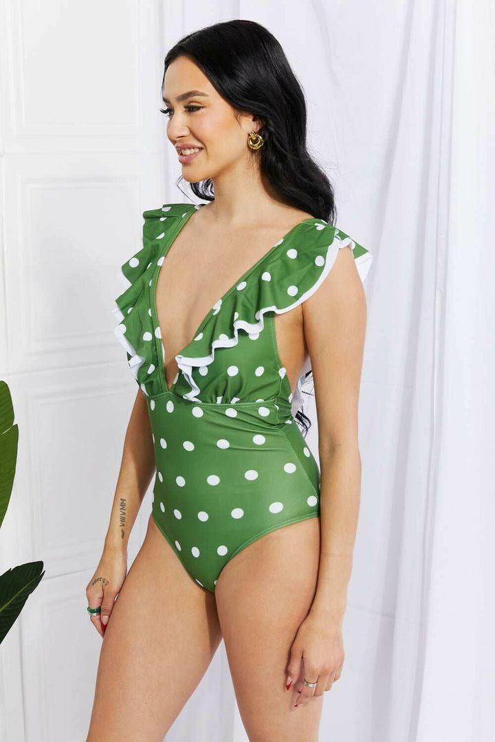 Marina West Swim 'Moonlit Dip' Ruffle Plunge Swimsuit - The Rogue Daisy