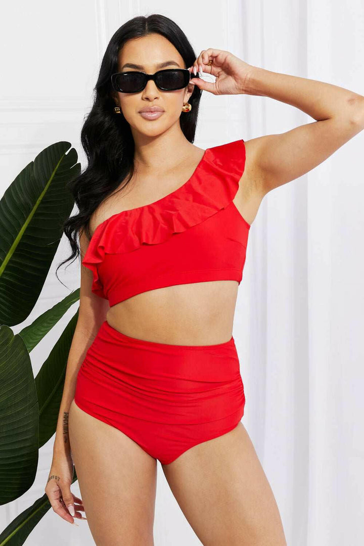 Marina West Swim 'Seaside Romance' Ruffle One - Shoulder Bikini - The Rogue Daisy