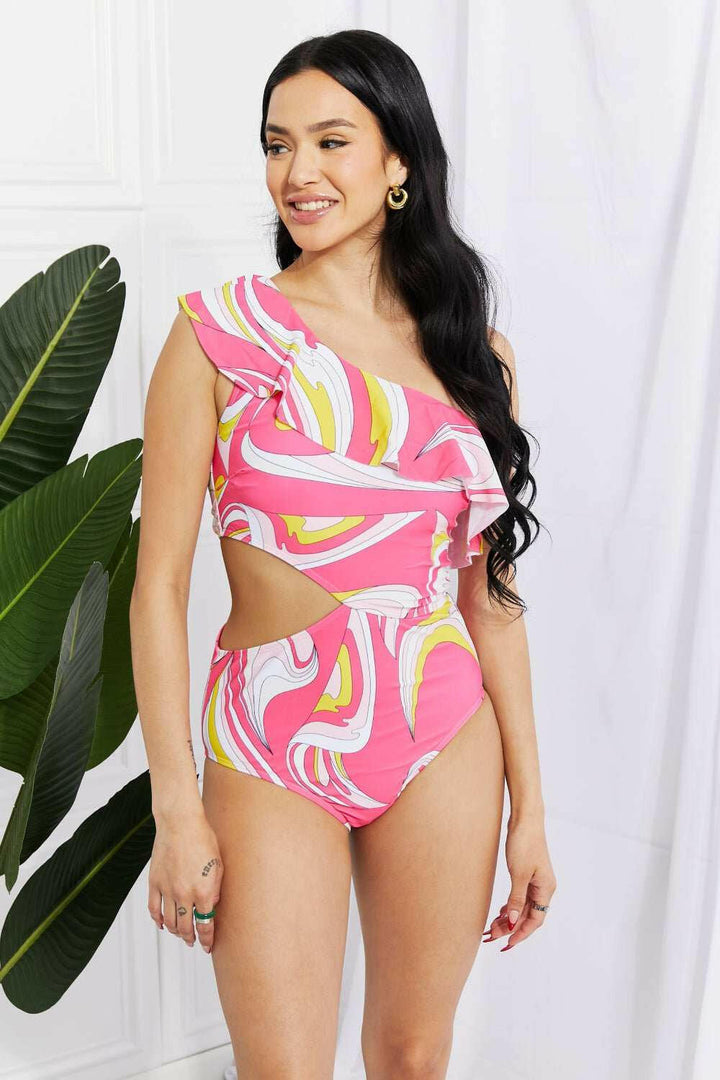 Marina West Swim 'Vitamin C' Asymmetric Cutout Ruffle Swimsuit - The Rogue Daisy