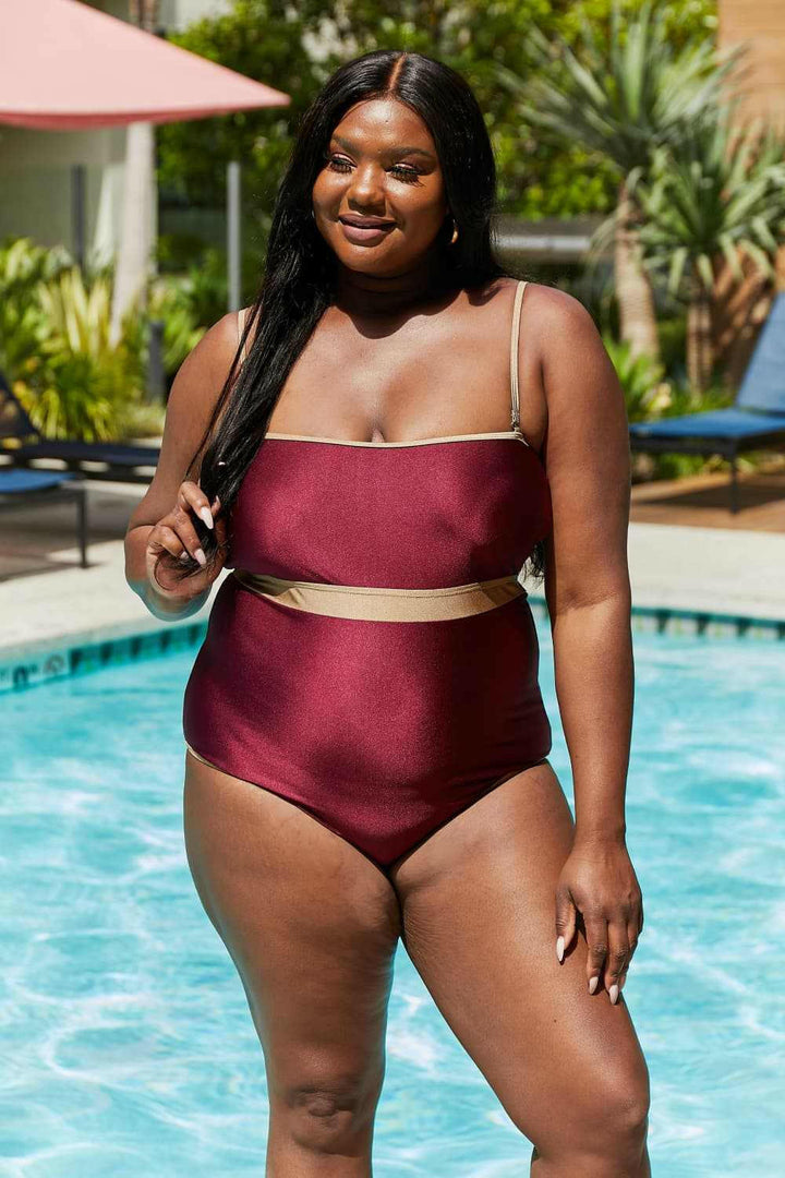 Wine One Piece Swimsuit