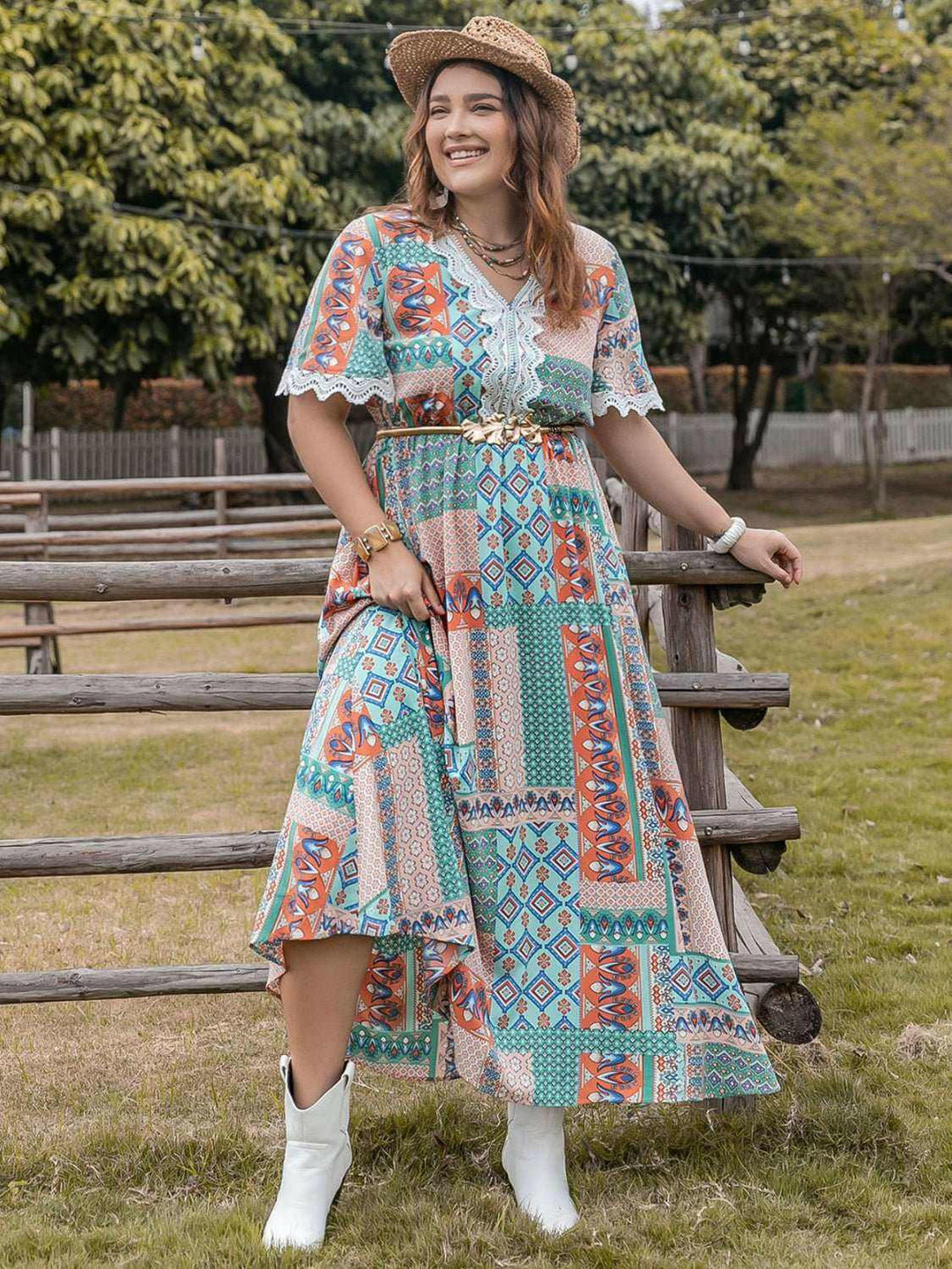 Meadow Patchwork Maxi Dress - Plus Size - The Rogue Daisy