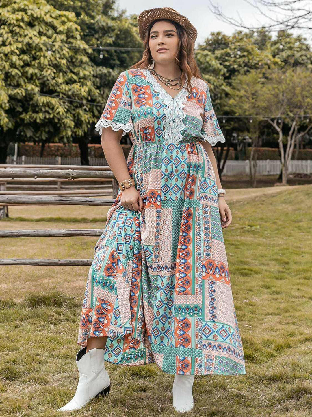 Meadow Patchwork Maxi Dress - Plus Size - The Rogue Daisy