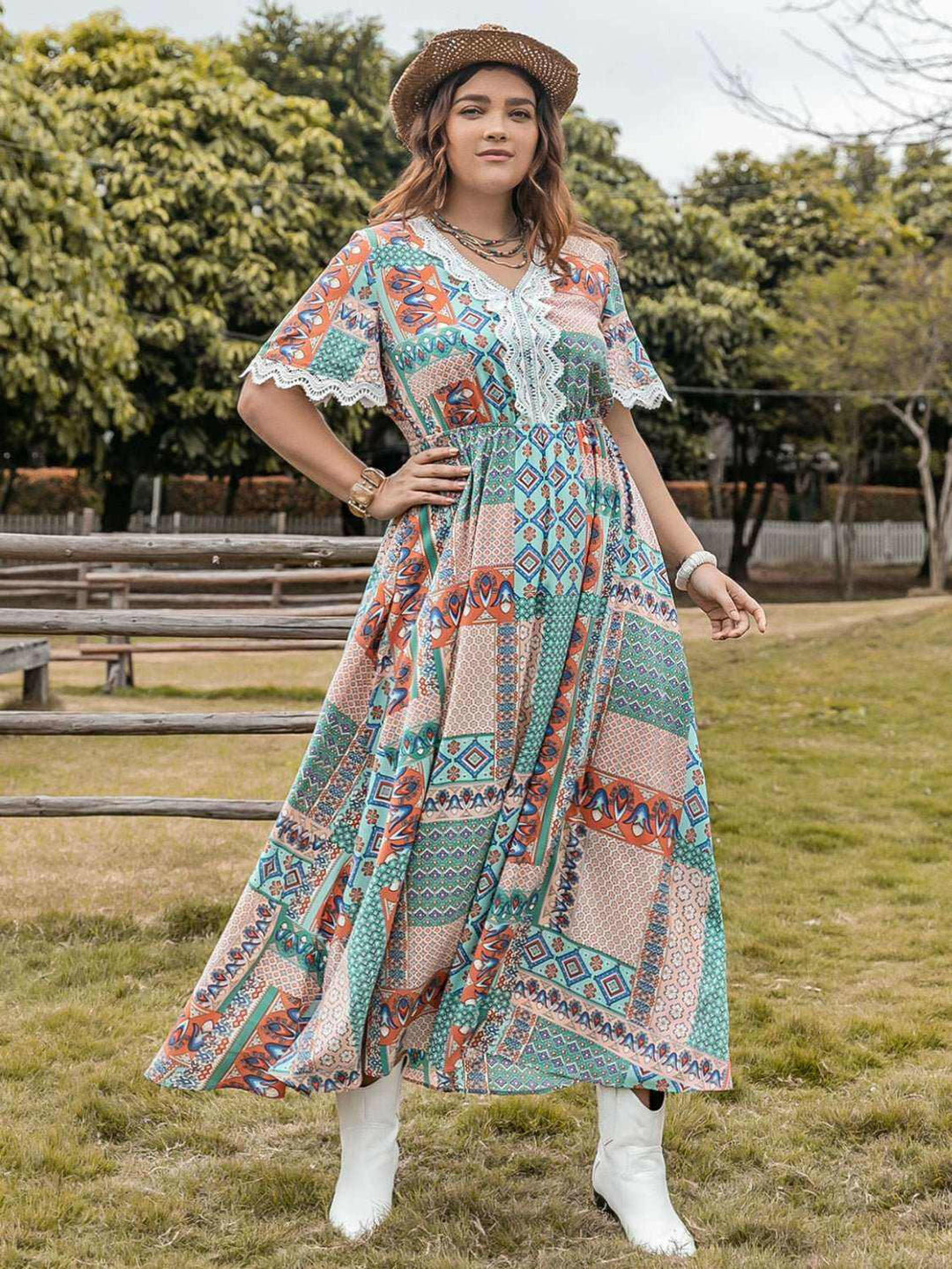 Meadow Patchwork Maxi Dress - Plus Size - The Rogue Daisy