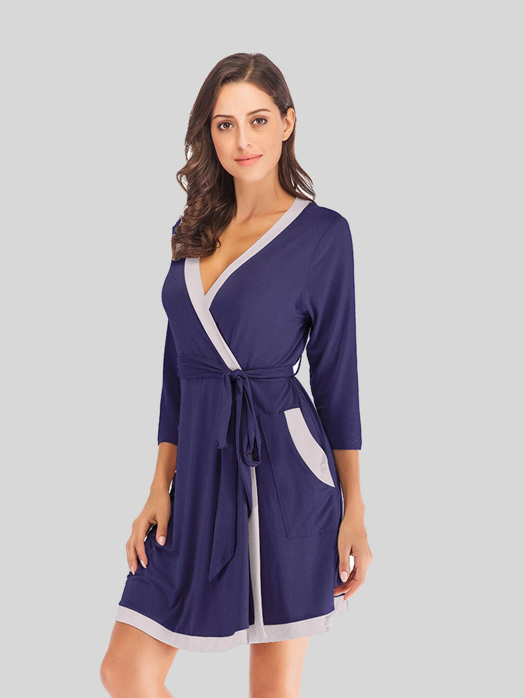 Midnight Embrace Contrast Robe - The Rogue Daisy