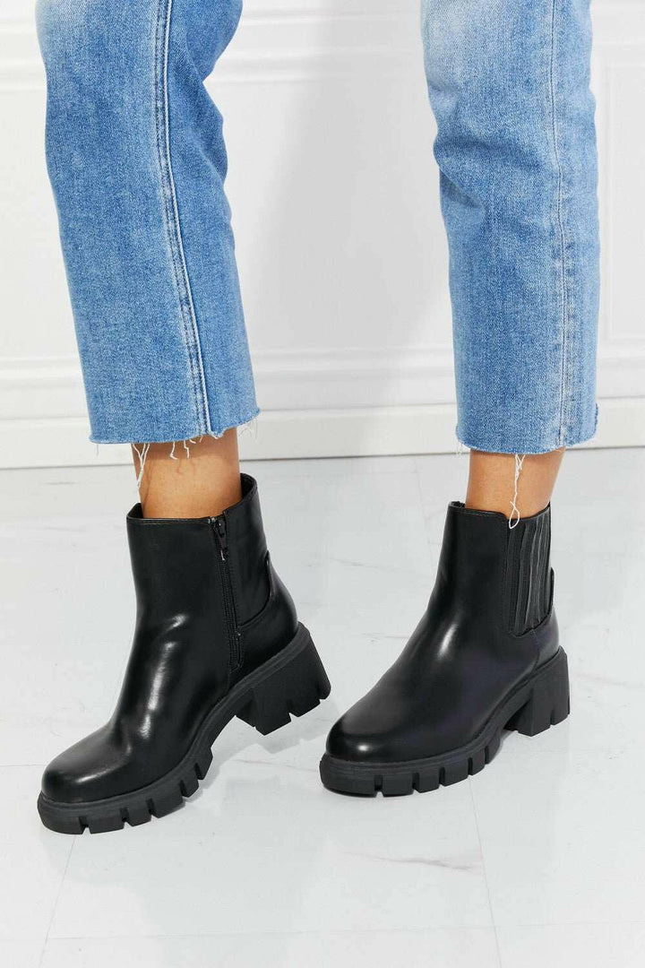 Black Lug Sole Chelsea Boots