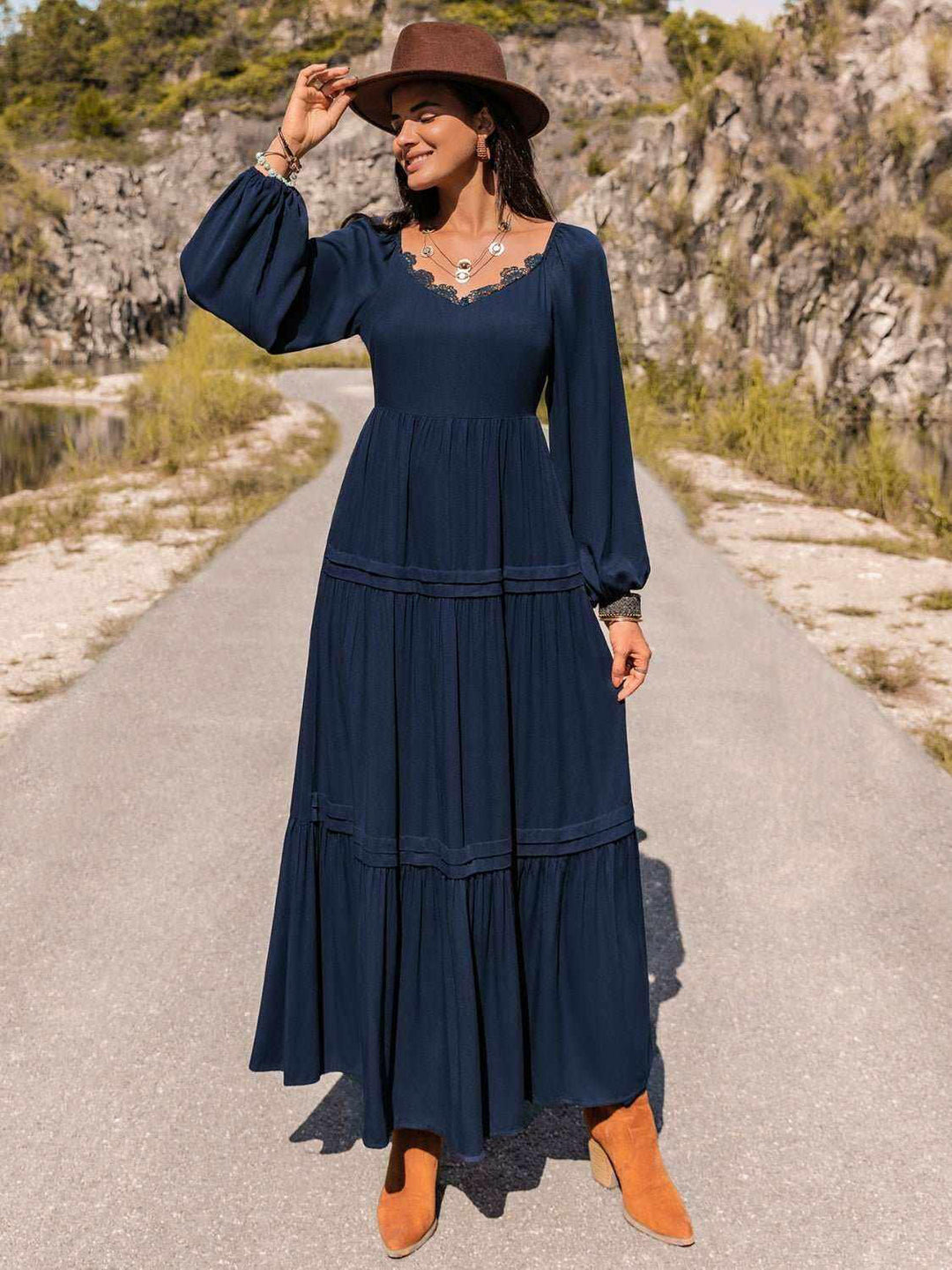 Moonlit Meadows Dress Long Sleeve Maxi Dress - The Rogue Daisy