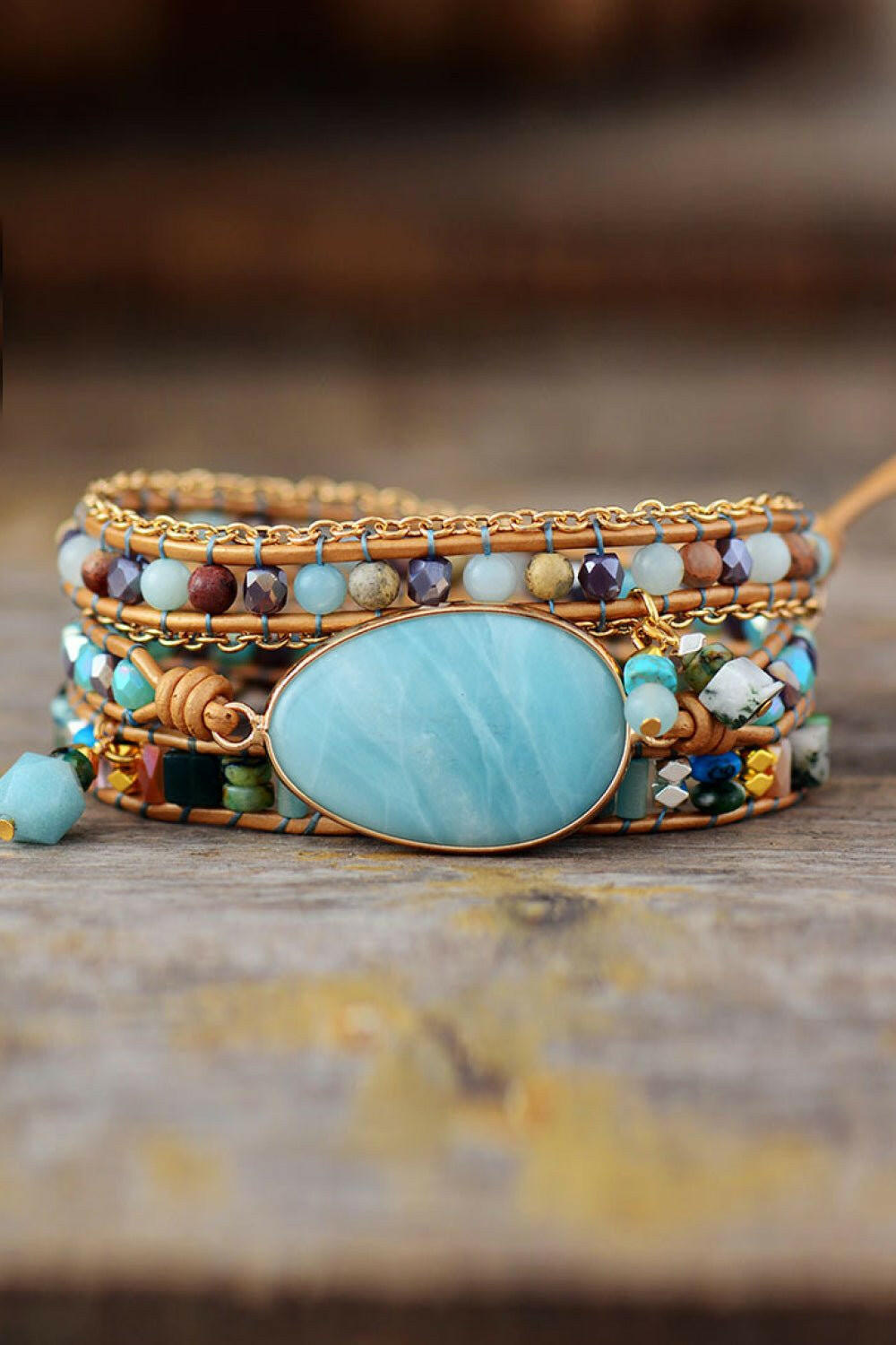 Natural Stone Beaded Triple Layer Bracelet - The Rogue Daisy