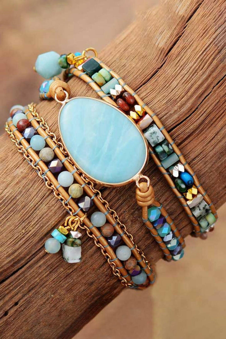 Natural Stone Beaded Triple Layer Bracelet - The Rogue Daisy