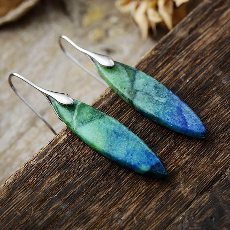 Natural Stone Geometric Shape Earrings - The Rogue Daisy