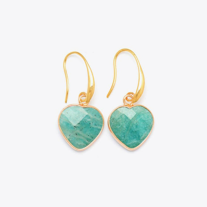 Natural Stone Heart Drop Earrings - The Rogue Daisy