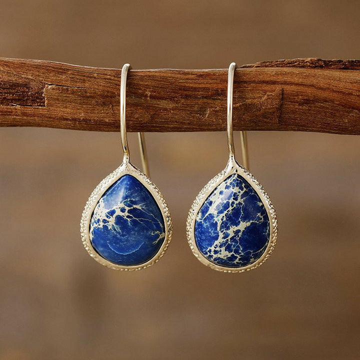 Natural Stone Teardrop Shape Earrings - The Rogue Daisy