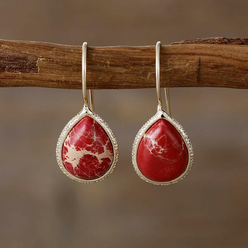 Natural Stone Teardrop Shape Earrings - The Rogue Daisy