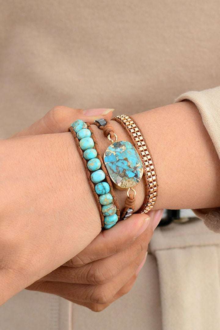 Natural Stone Wrap Bracelet - The Rogue Daisy