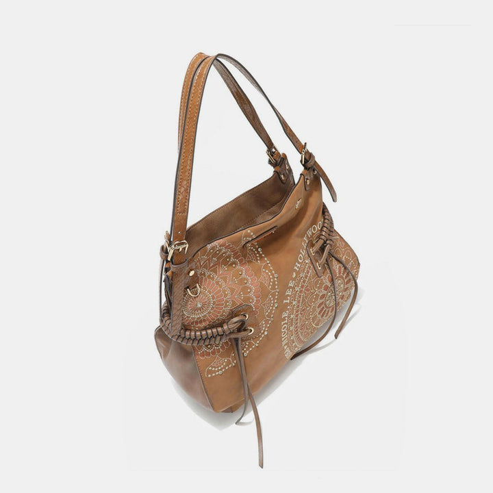 Nicole Lee USA Side Braided Tassel Inlaid Rhinestone Embroidery Hobo Bag - The Rogue Daisy