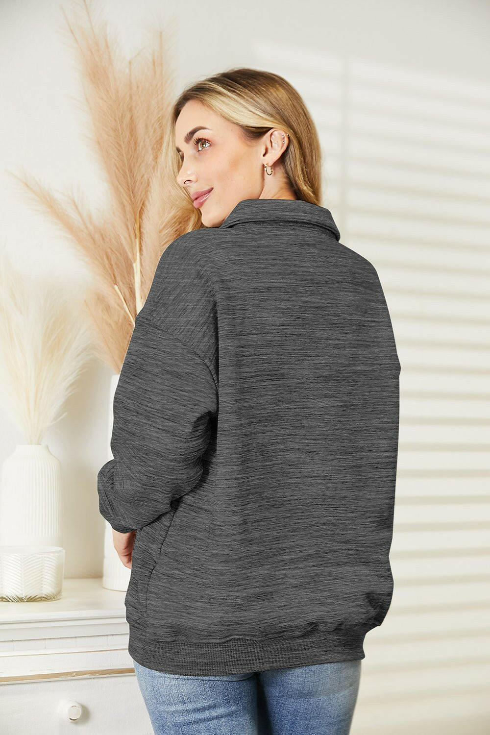 Ninexis Quarter - Button Collared Sweatshirt - Full Size - The Rogue Daisy