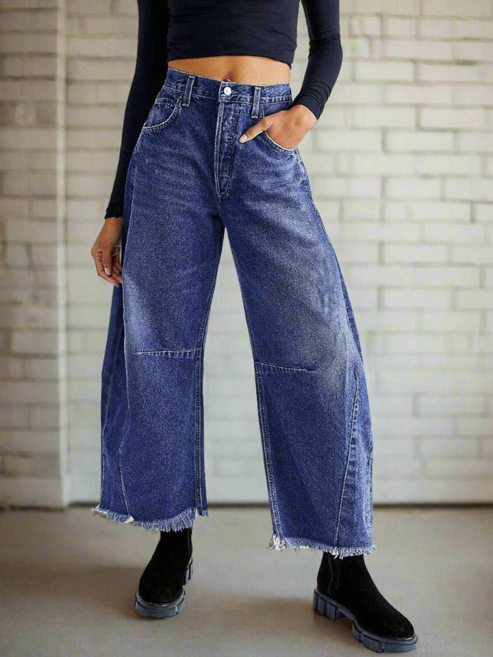 Raw Hem Wide Leg Jeans - The Rogue Daisy